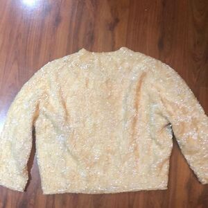 Vintage Hand made sequins 50s 60s sweater S